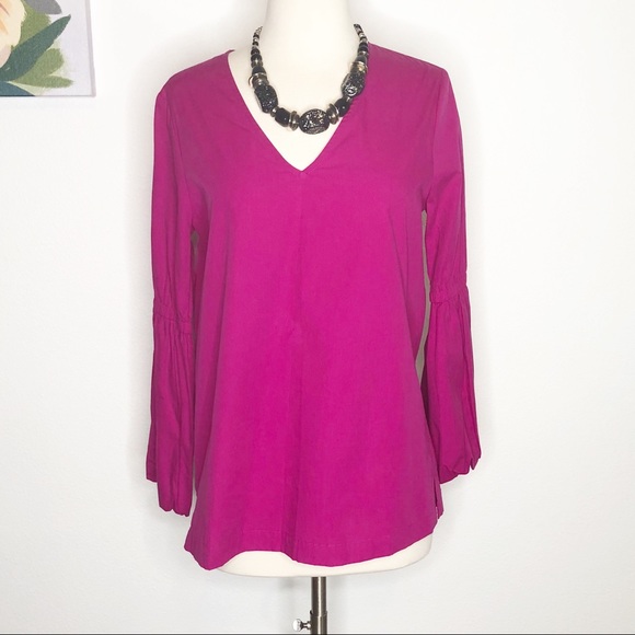 Halogen | V-Neck Long Sleeve Blouse - Picture 2 of 6